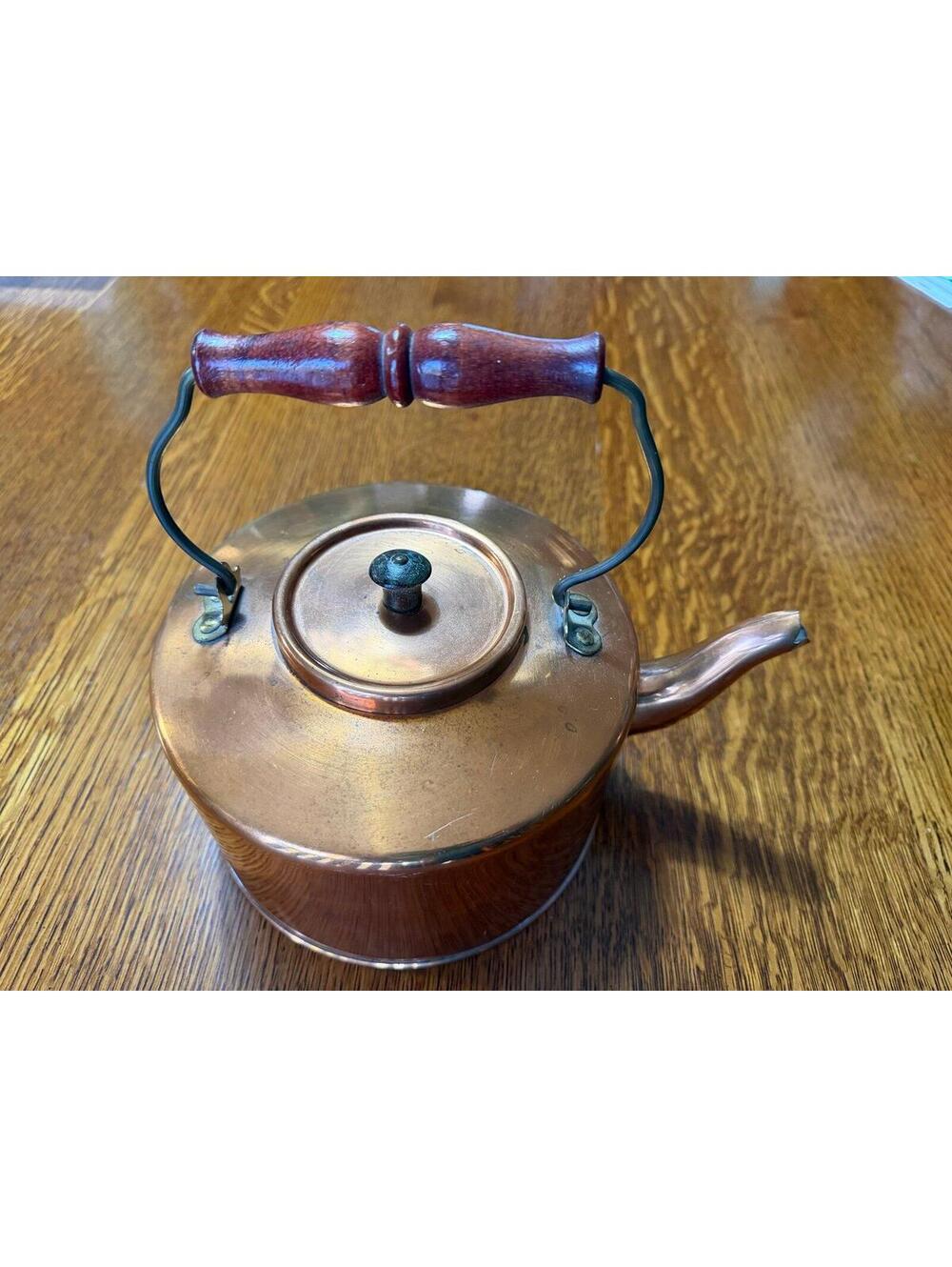 Antique made in Korea Williamsburg tea kettle, vintage ornamental.
